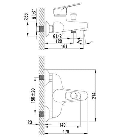 Купить Смеситель для ванны Lemark Luna LM4102C по низкой цене