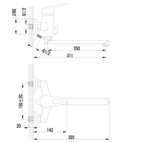 Купить Смеситель для ванны Lemark Luna LM4112C по низкой цене