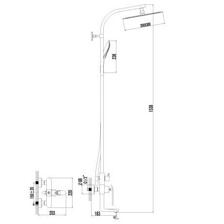 Душевой гарнитур Lemark Melange LM4962CW