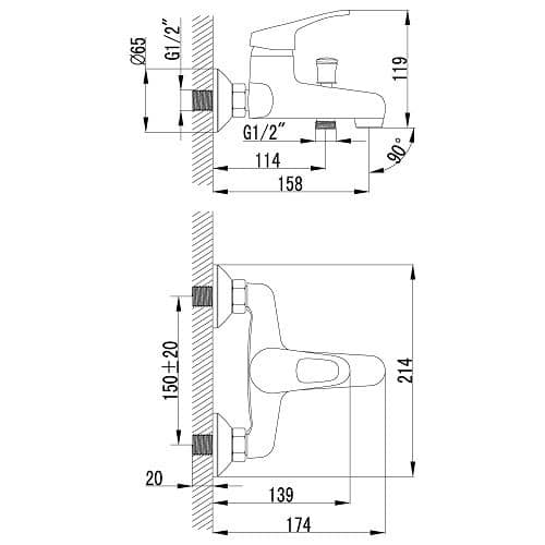 Купить Смеситель Lemark Omega LM3102C для ванны по низкой цене