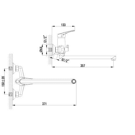 Купить Смеситель Lemark Omega LM3151C для ванны по низкой цене