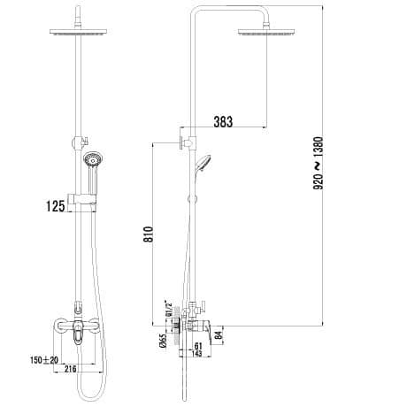 Душевой гарнитур Lemark Omega LM3160C