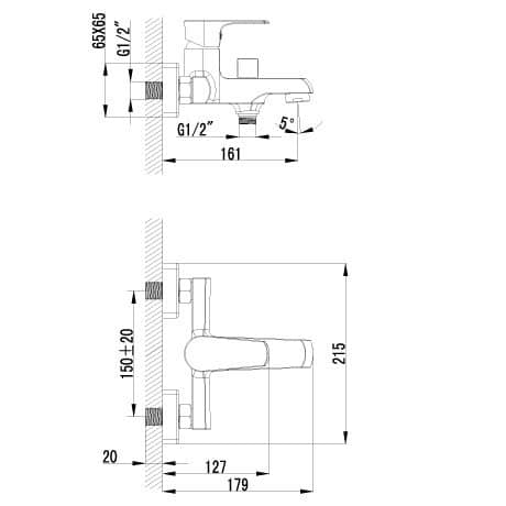 Купить Смеситель Lemark Plus Factor LM1612C для ванны по низкой цене