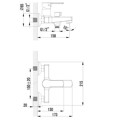 Купить Смеситель Lemark Plus Grace LM1512C для ванны по низкой цене