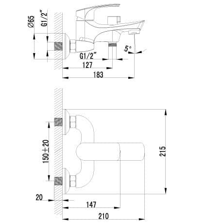 Купить Смеситель Lemark Plus Shape LM1712C для ванны по низкой цене