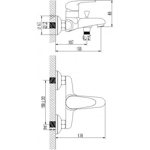 Купить Смеситель Lemark Pramen LM3302C для ванны по низкой цене