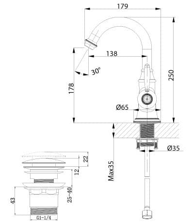 Купить Смеситель Lemark Spark LM6707RG для раковины по низкой цене