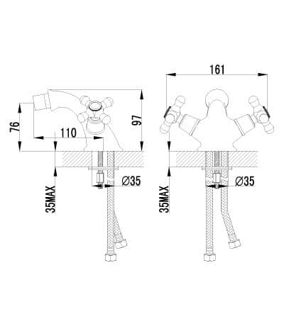 Купить Смеситель Lemark Vintage LM2808B для биде по низкой цене