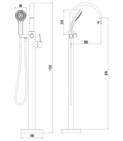 Купить Смеситель Lemark Atlantiss LM3244C для ванны напольный по низкой цене