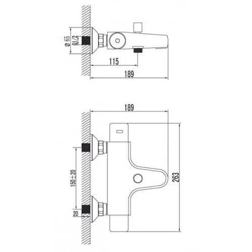 Купить Смеситель Lemark Thermo LM7732C для ванны термостатический по низкой цене