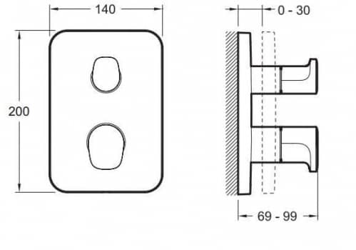 Смеситель для душа Jacob Delafon Hybrid E98730-CP