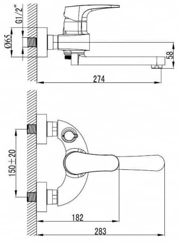 Купить Смеситель Lemark Shift LM4314C для ванны по низкой цене