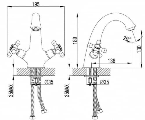 Купить Смеситель Lemark Vintage LM2806B для раковины по низкой цене