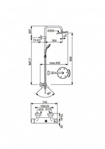 Душевой гарнитур Ideal Standard Idealrain Eco B1098AA