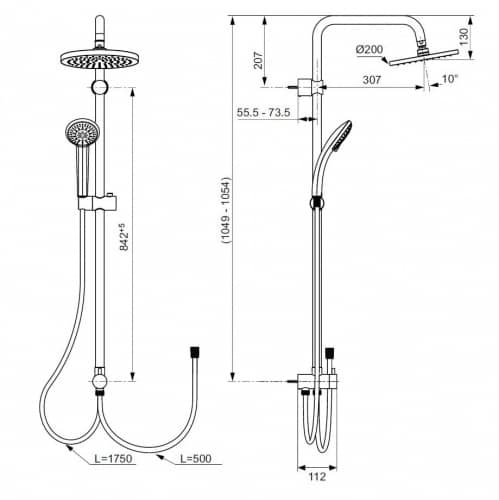 Душевой гарнитур Ideal Standard Idealrain Eco Evo A6943AA