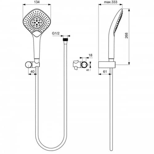 Душевой гарнитур Ideal Standard Idealrain Evo Jet XL3 B1766AA