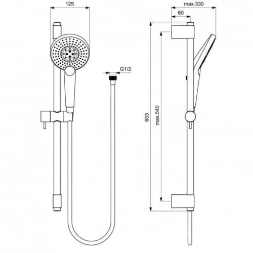 Душевой гарнитур Ideal Standard Idealrain Evo Jet XL3 B1761AA