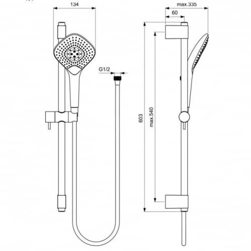 Душевой гарнитур Ideal Standard Idealrain Evo Jet XL3 B1762AA