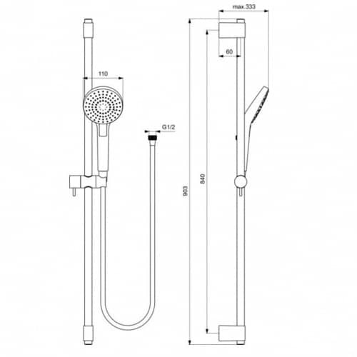 Душевой гарнитур Ideal Standard Idealrain Evo Round L3 B2237AA