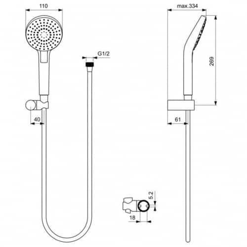 Душевой гарнитур Ideal Standard Idealrain Evo Round L3 B2239AA