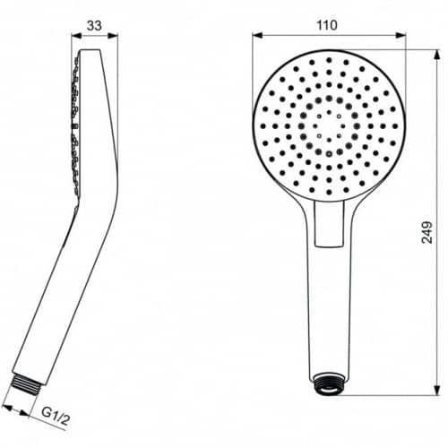 Купить Душ Ideal Standard Idealrain Evo Round L3 B2231AA ручной по низкой цене