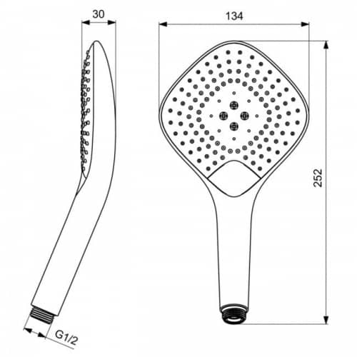 Купить Душ Ideal Standard Idealrain Evo Jet XL3 B1760AA ручной по низкой цене