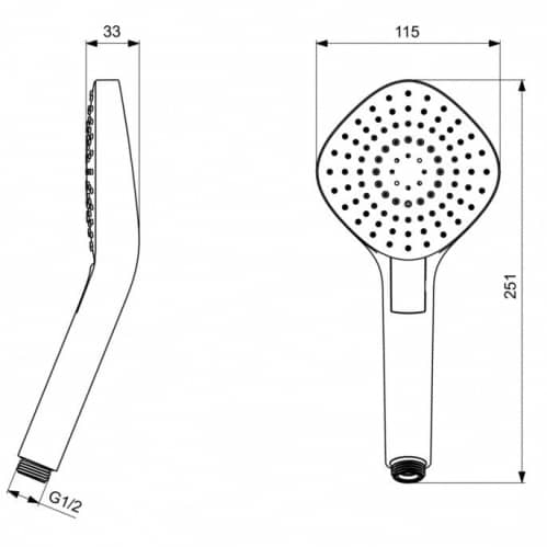Купить Душ Ideal Standard Idealrain Evo Diamond L3 B2232AA ручной по низкой цене