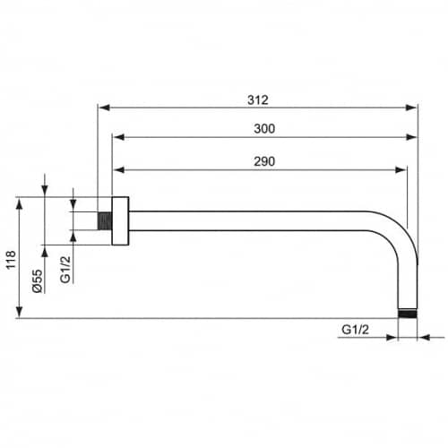 Купить Кронштейн Ideal Standard Idealrain B9444AA душевой по низкой цене