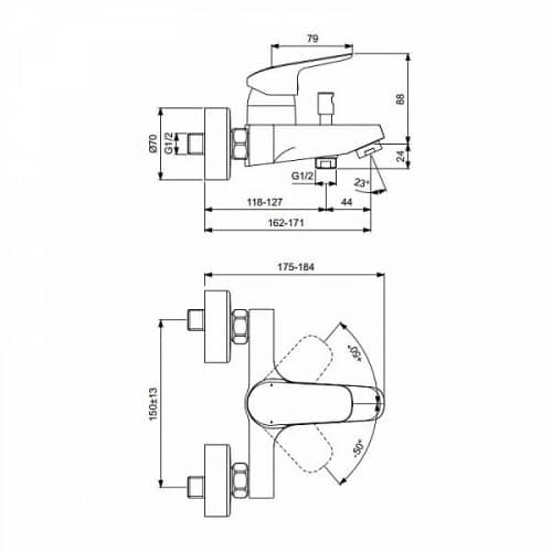 Душевой гарнитур Ideal Standard Set Ceraflex B2189AA