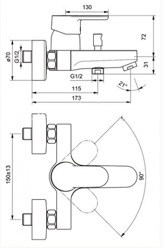Душевой гарнитур Ideal Standard Set Ceraplan III B1118AA