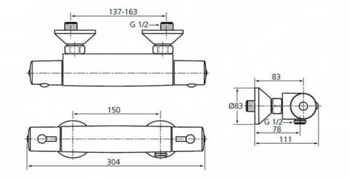 Душевой гарнитур Ideal Standard Set Ceratherm B0055AA