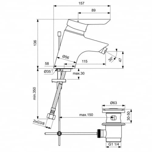 Купить Смеситель Ideal Standard Ceraplus для биде B8206AA по низкой цене