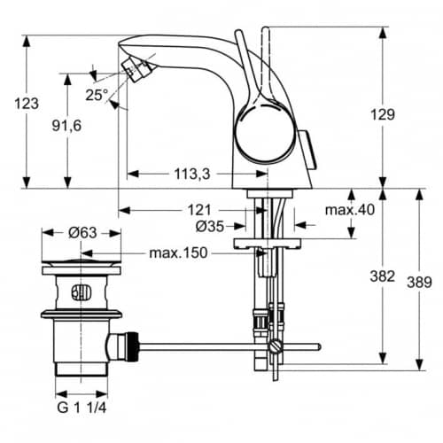 Купить Смеситель Ideal Standard Melange для биде A4268AA по низкой цене