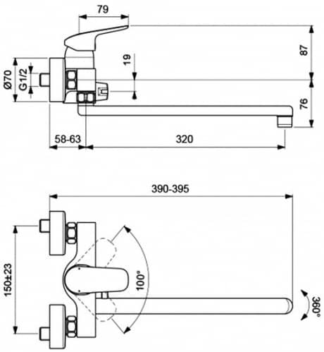 Купить Смеситель Ideal Standard Ceraflex для ванны B1741AA по низкой цене