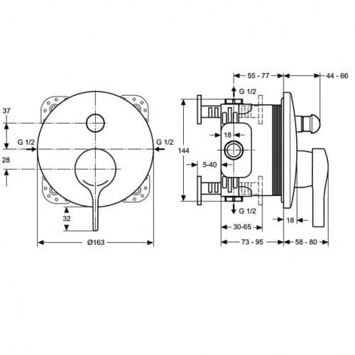 Купить Термостат Ideal Standard Melange для ванны A4721AA по низкой цене