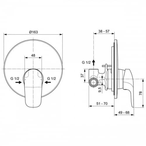 Смеситель для душа Ideal Standard Ceraflex A6724AA