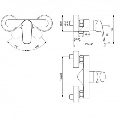 Смеситель для душа Ideal Standard Ceraflex B1720AA