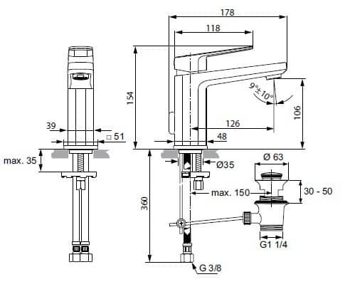 Купить Смеситель Ideal Standard Tonic II для раковины A6326AA по низкой цене