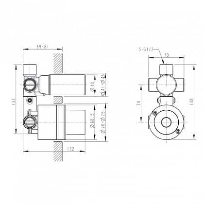 Купить Встраиваемая часть Bravat смесителя D969C-A-RUS по низкой цене