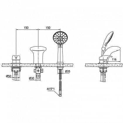 Купить Смеситель Bravat Cobra F5140197CP-1-RUS для ванны по низкой цене