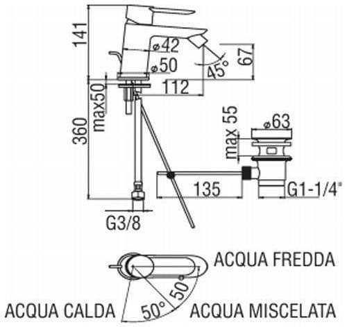 Купить Смеситель Nobili Sand для биде SA99119/1CR по низкой цене