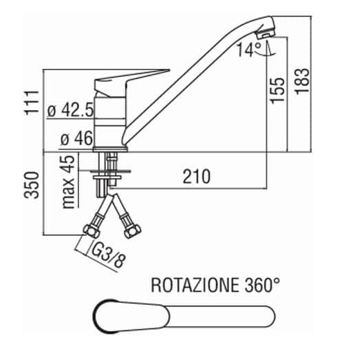 Купить Смеситель Nobili Blues для кухни BS101113/60CR по низкой цене
