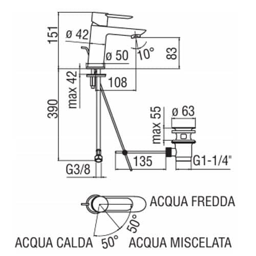 Купить Смеситель Nobili Sand для раковины SA99118/1CR по низкой цене