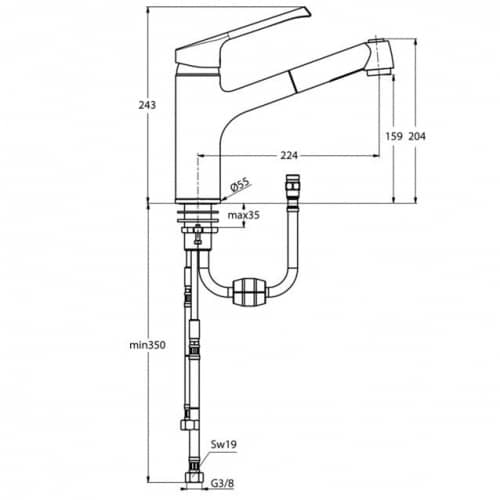 Купить Смеситель Ideal Standard Retta для кухни B8987AA по низкой цене