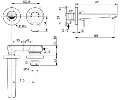 Купить Смеситель Ideal Standard Connect Air для раковины A7029AA по низкой цене