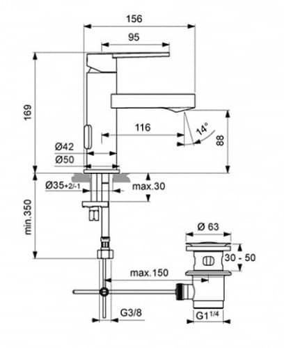 Купить Смеситель Ideal Standard Smart для раковины B0459AA по низкой цене