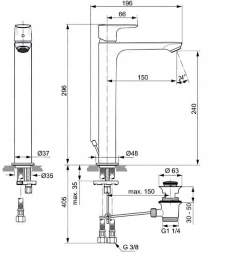Купить Смеситель Ideal Standard Connect Air для раковины A7025AA по низкой цене