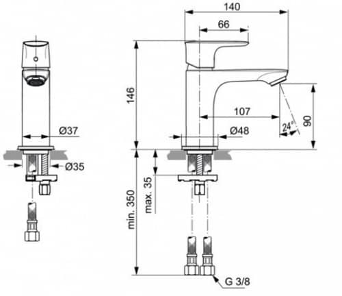 Купить Смеситель Ideal Standard Connect Air для раковины A7010AA по низкой цене