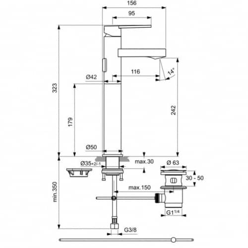 Купить Смеситель Ideal Standard IdealSmart для умывальника B0460AA по низкой цене