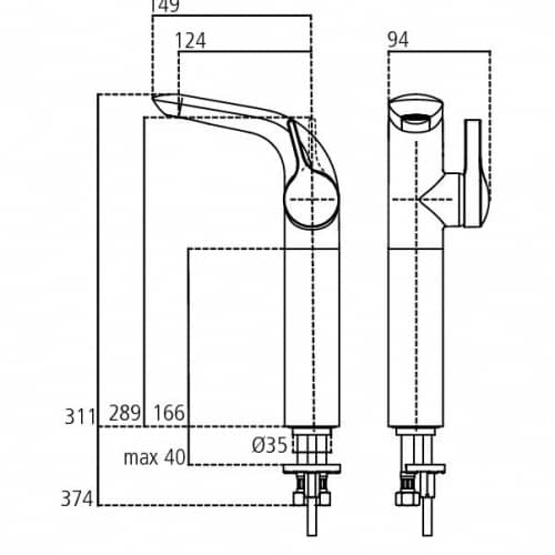 Купить Смеситель Ideal Standard Melange Vessel для умывальника A4266AA по низкой цене